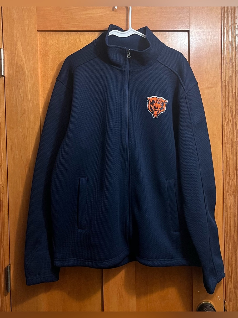 NFL Chicago Bears Waffle Knit Jacket Performance Fleece Full Zip Large XL New